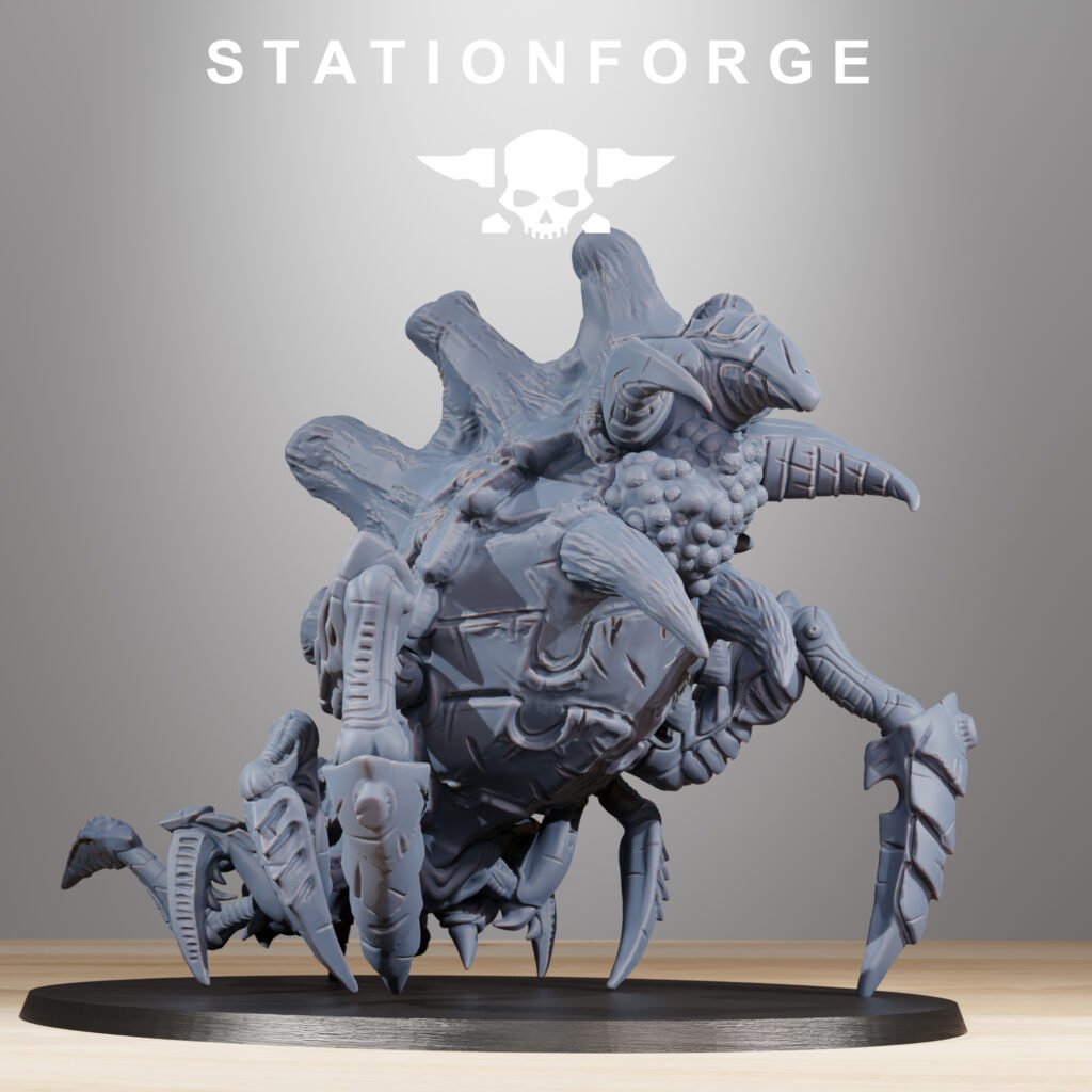 Bio Swarm Spider, proxy miniature, 28mm heroic scale unpainted resin, view 4