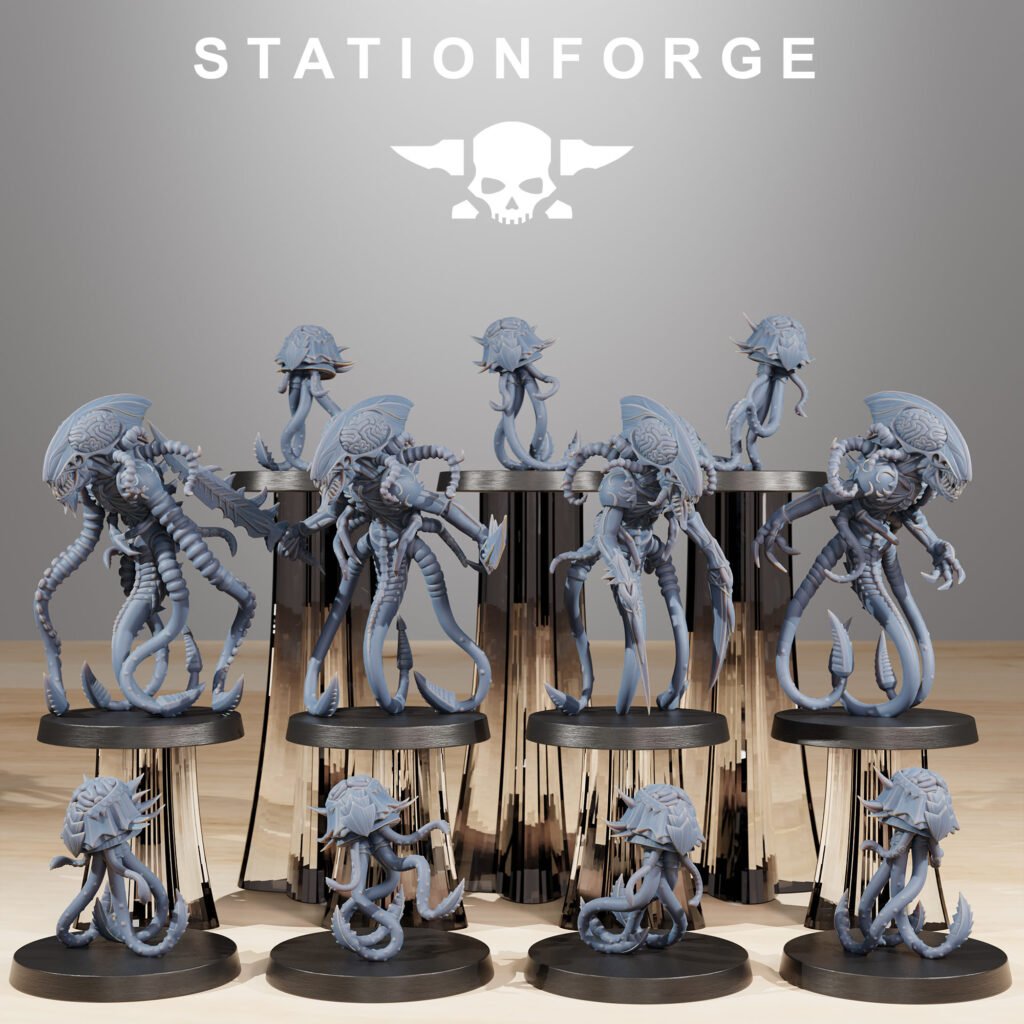 Bio Swarm Synaptrus (11 Units), proxy miniature, squad, 28mm heroic scale unpainted resin