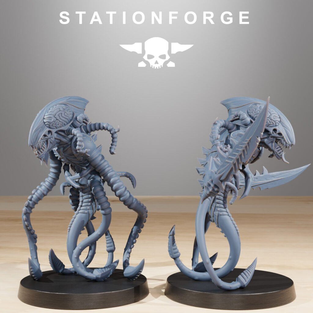 Bio Swarm Synaptrus (11 Units), proxy miniature, squad, 28mm heroic scale unpainted resin, view 3
