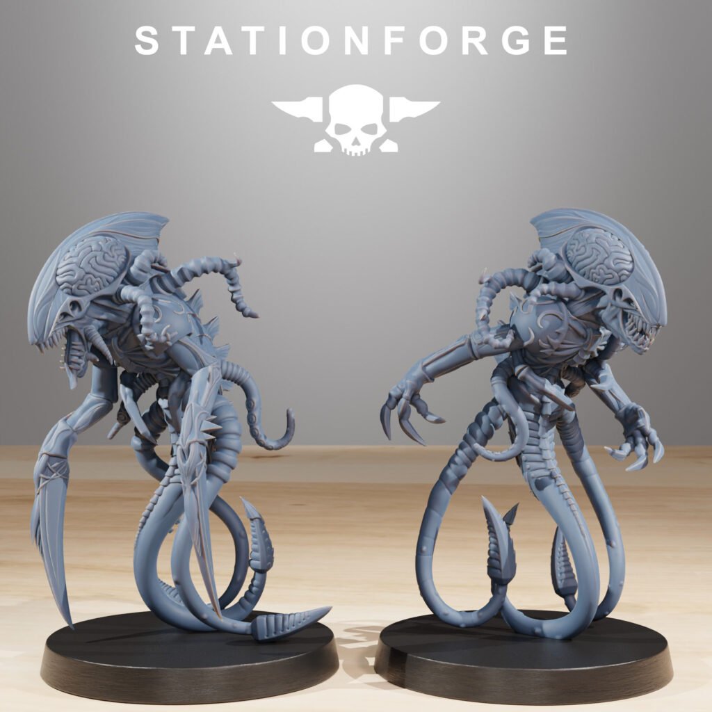 Bio Swarm Synaptrus (11 Units), proxy miniature, squad, 28mm heroic scale unpainted resin, view 4