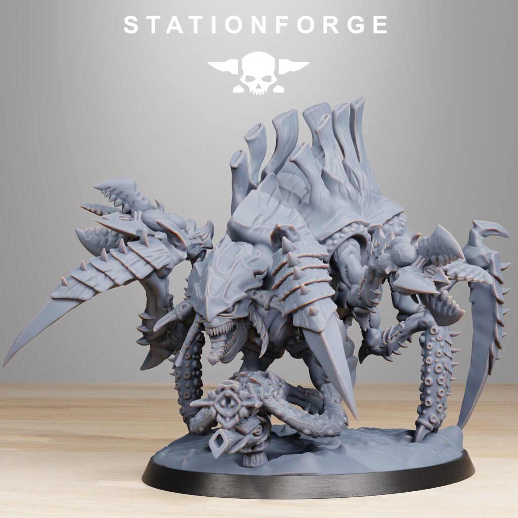 Bio Swarm Tygorthon, proxy miniature, 28mm heroic scale unpainted resin, view 2