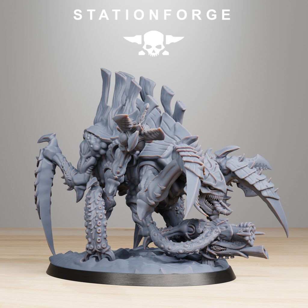 Bio Swarm Tygorthon, proxy miniature, 28mm heroic scale unpainted resin, view 4