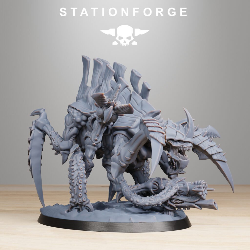 Bio Swarm Tygorthon, proxy miniature, 28mm heroic scale unpainted resin, view 5