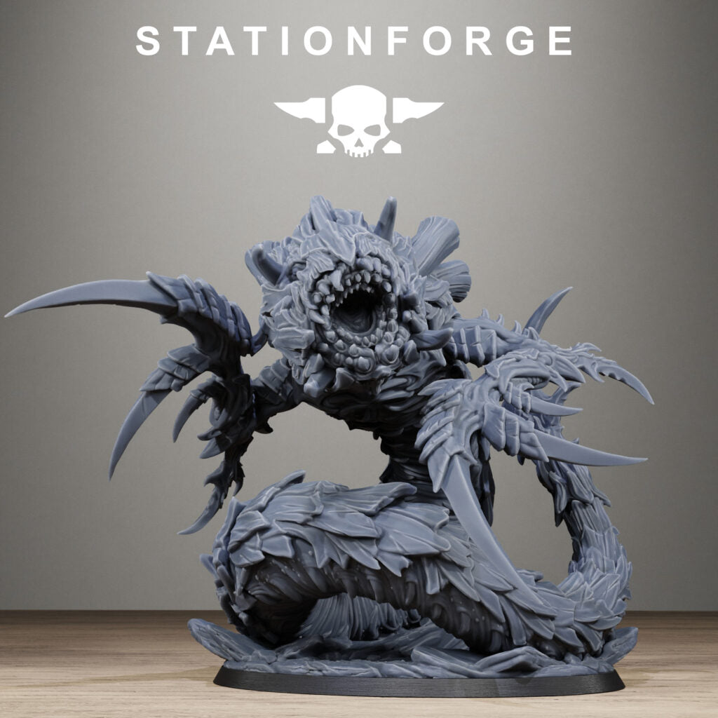 Bio Swarm Vermyx, proxy miniature, 28mm heroic scale unpainted resin, view 3
