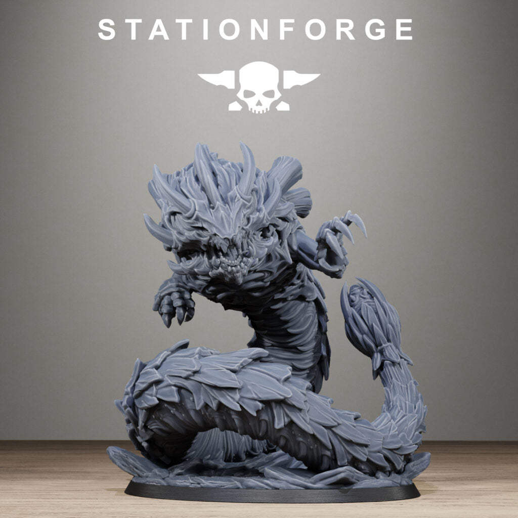 Bio Swarm Vermyx, proxy miniature, 28mm heroic scale unpainted resin, view 4
