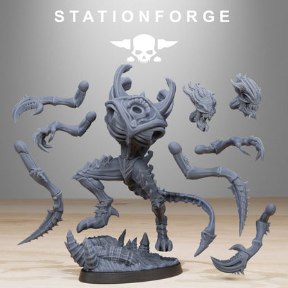 Bio Swarm Void Stalker, proxy miniature, scout, 28mm heroic scale unpainted resin, view 3