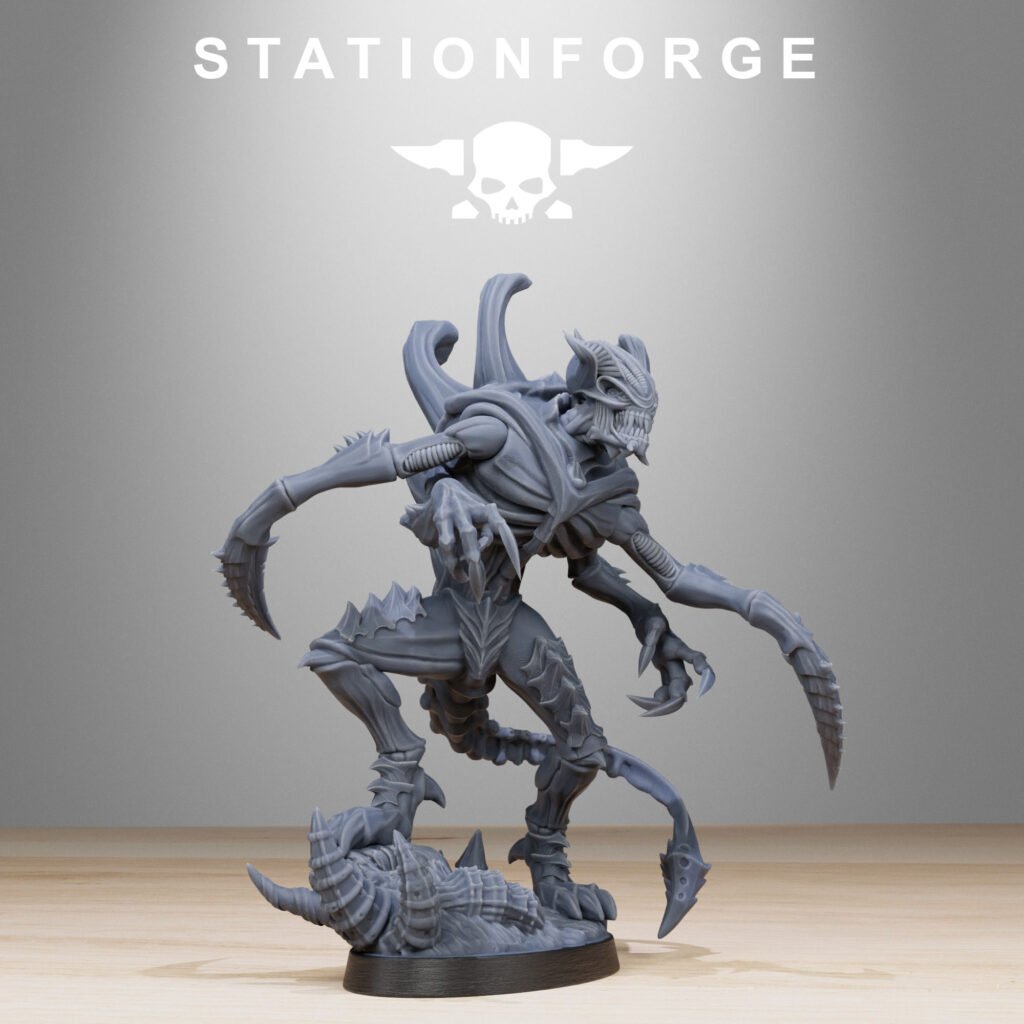 Bio Swarm Void Stalker, proxy miniature, scout, 28mm heroic scale unpainted resin, view 7