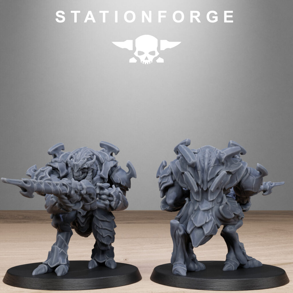 Bio Swarm Warriors (10 Units), proxy miniature, squad, 28mm heroic scale unpainted resin, view 3