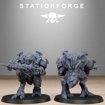 Bio Swarm Warriors (10 Units), proxy miniature, squad, 28mm heroic scale unpainted resin, view 3
