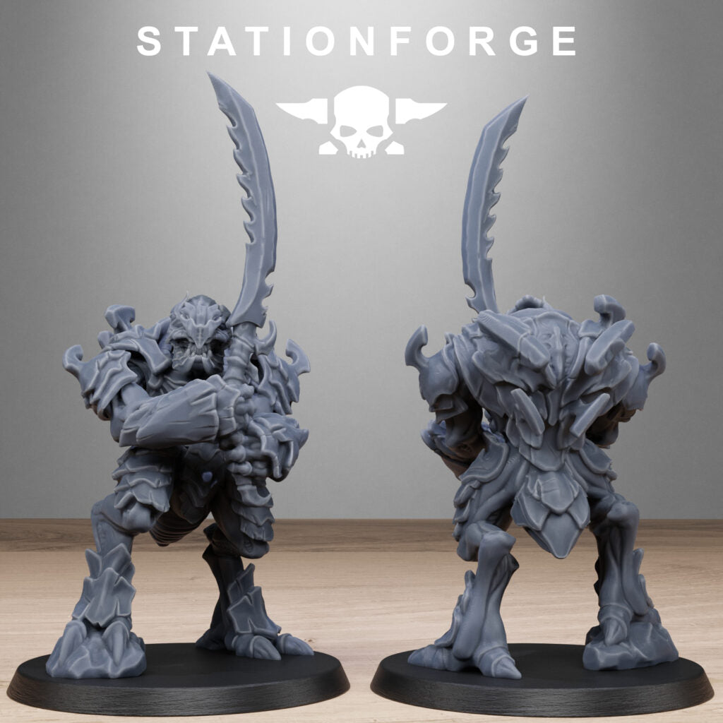 Bio Swarm Warriors (10 Units), proxy miniature, squad, 28mm heroic scale unpainted resin, view 4