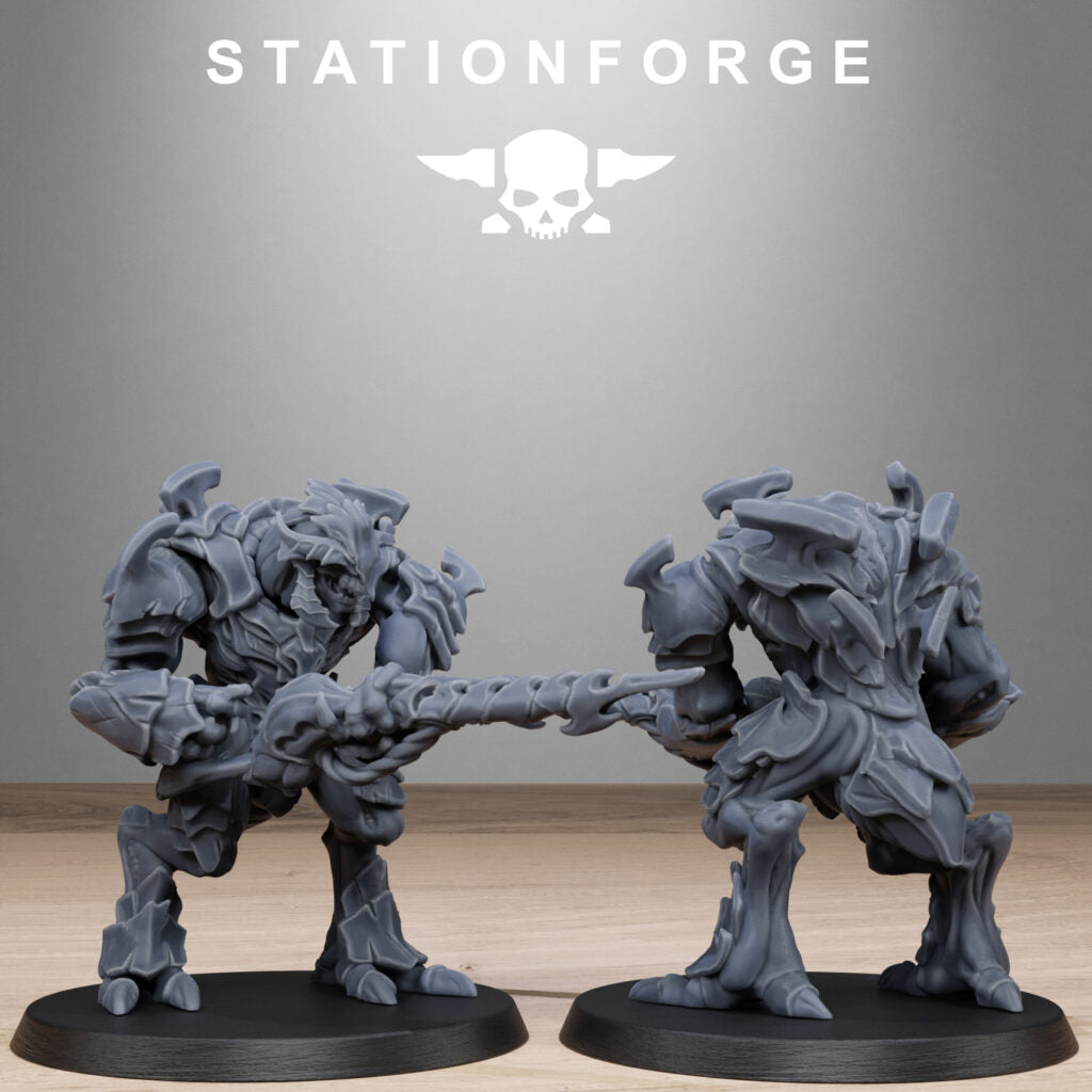 Bio Swarm Warriors (10 Units), proxy miniature, squad, 28mm heroic scale unpainted resin, view 5