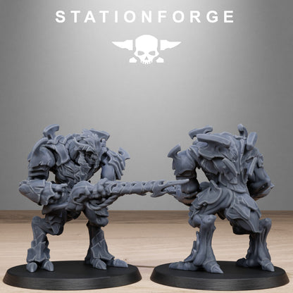 Bio Swarm Warriors (10 Units), proxy miniature, squad, 28mm heroic scale unpainted resin, view 5