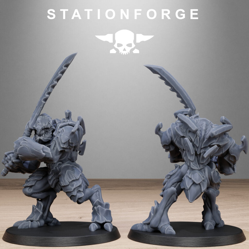Bio Swarm Warriors (10 Units), proxy miniature, squad, 28mm heroic scale unpainted resin, view 6
