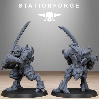 Bio Swarm Warriors (10 Units), proxy miniature, squad, 28mm heroic scale unpainted resin, view 6
