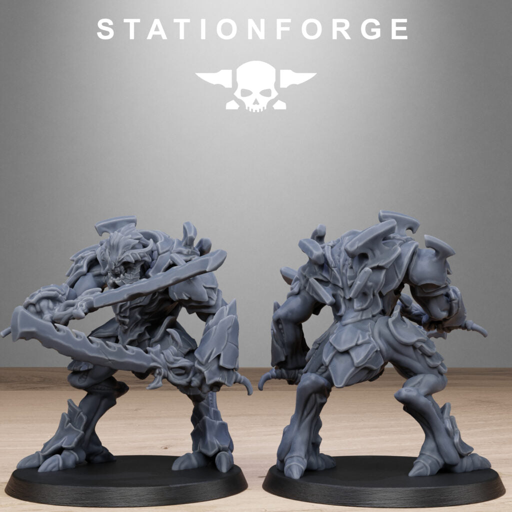 Bio Swarm Warriors (10 Units), proxy miniature, squad, 28mm heroic scale unpainted resin, view 7