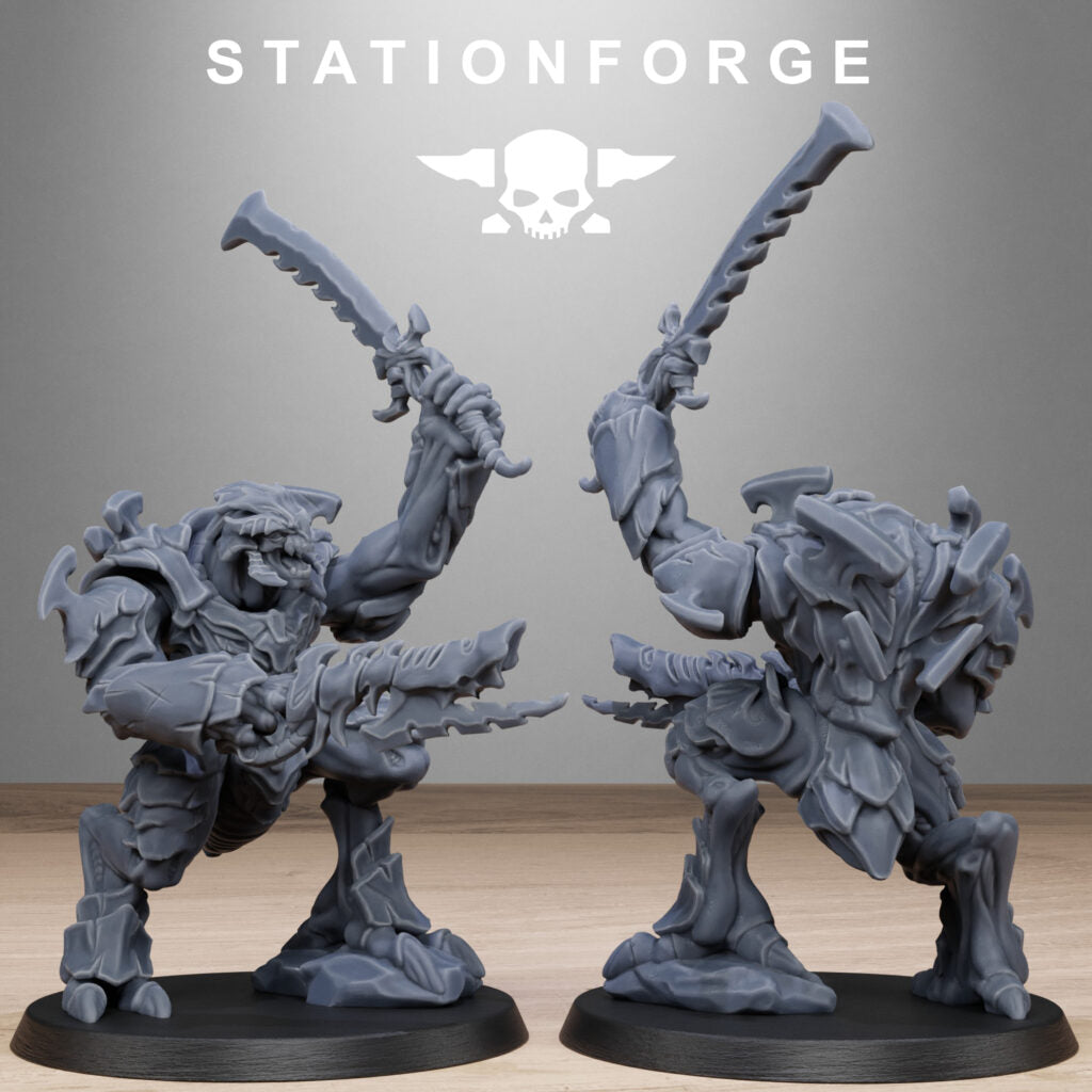 Bio Swarm Warriors (10 Units), proxy miniature, squad, 28mm heroic scale unpainted resin, view 9