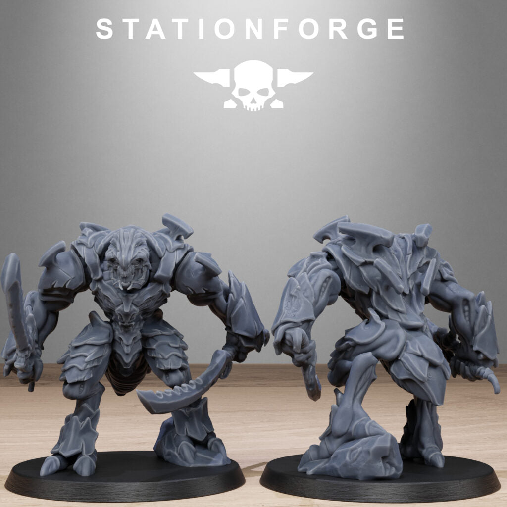 Bio Swarm Warriors (10 Units), proxy miniature, squad, 28mm heroic scale unpainted resin, view 10