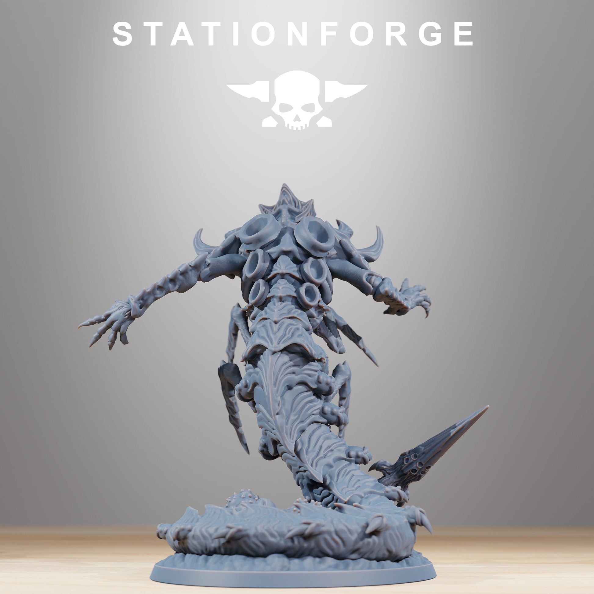 Bio Swarm Wormaak, proxy miniature, 28mm heroic scale unpainted resin, view 3