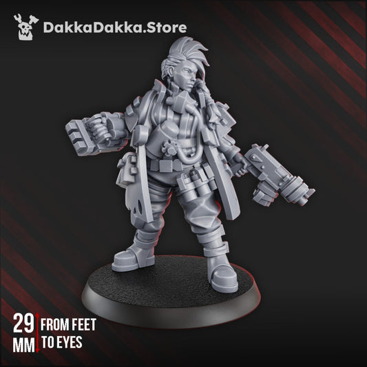 Hive Citizens Eda Poe The Raven, proxy miniature, character, 28mm heroic scale unpainted resin
