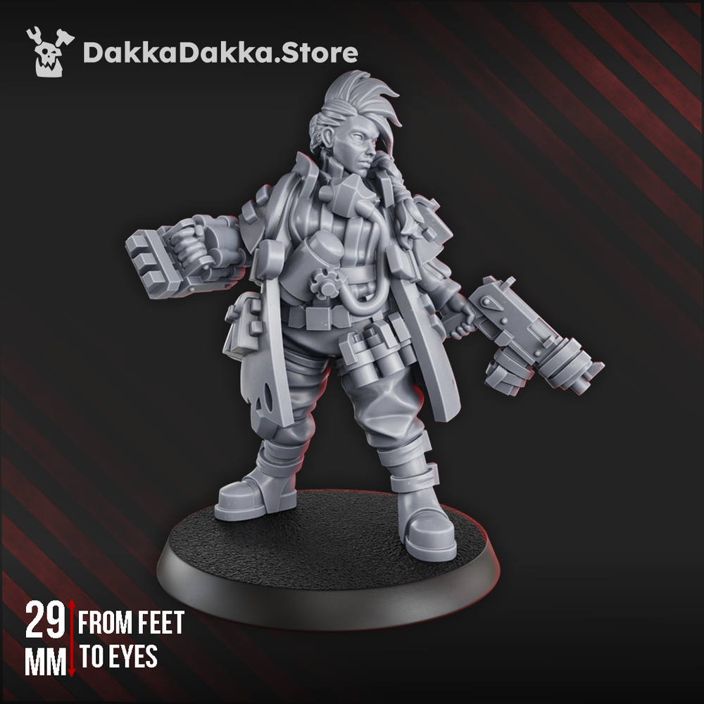 Hive Citizens Eda Poe The Raven, proxy miniature, character, 28mm heroic scale unpainted resin, view 5