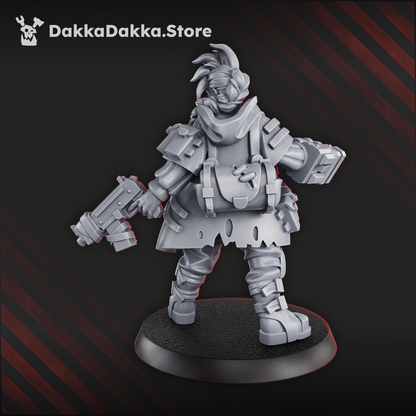 Hive Citizens Eda Poe The Raven, proxy miniature, character, 28mm heroic scale unpainted resin, view 6