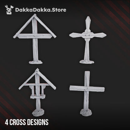 Trench Warfare Crosses, resin conversion bits, bits, 28mm heroic scale unpainted resin, view 2