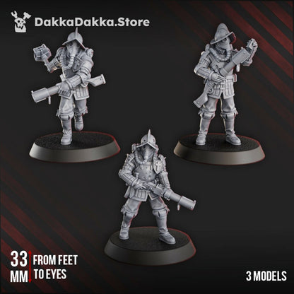 Trench Warfare Torquemadas Conquistador Bombers, proxy miniature, 28mm heroic scale unpainted resin