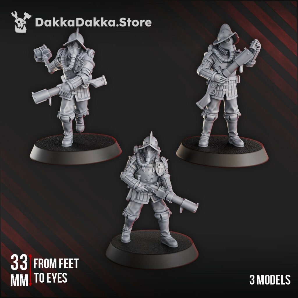 Trench Warfare Torquemadas Conquistador Bombers, proxy miniature, 28mm heroic scale unpainted resin, view 2