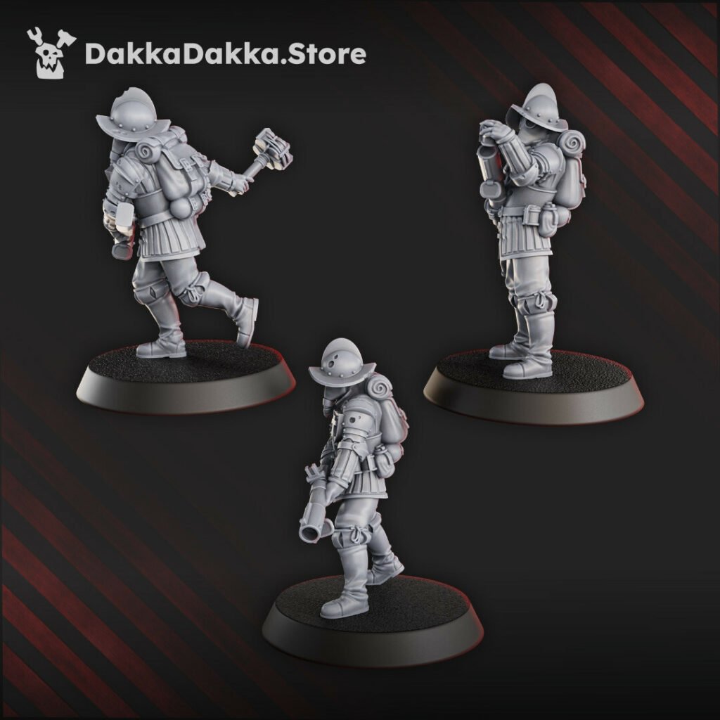 Trench Warfare Torquemadas Conquistador Bombers, proxy miniature, 28mm heroic scale unpainted resin, view 3