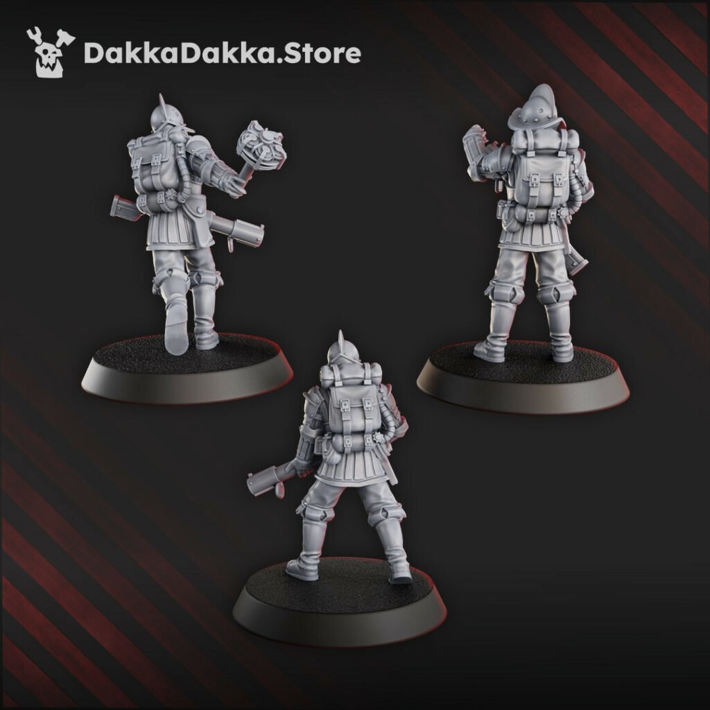 Trench Warfare Torquemadas Conquistador Bombers, proxy miniature, 28mm heroic scale unpainted resin, view 4