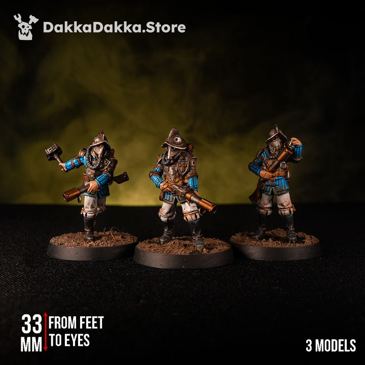 Trench Warfare Torquemadas Conquistador Bombers, proxy miniature, 28mm heroic scale unpainted resin, view 5