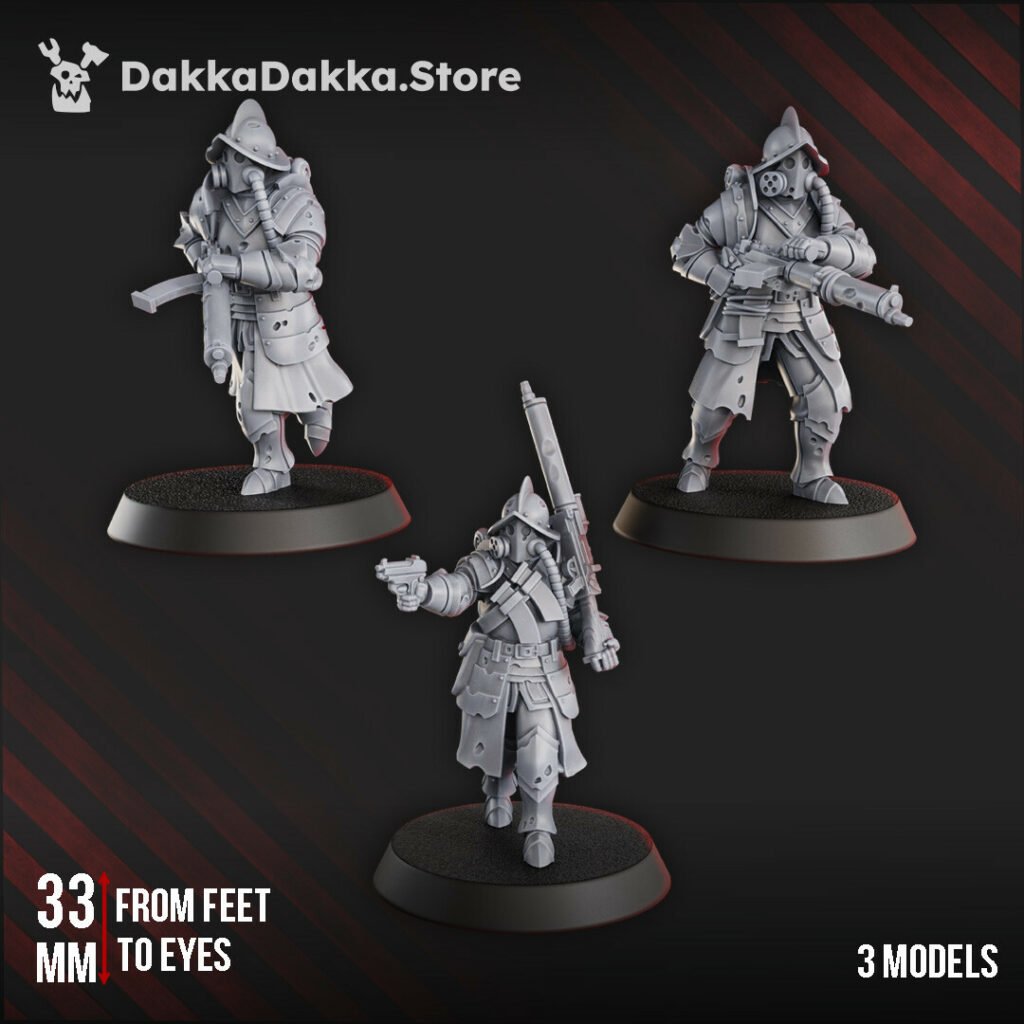 Trench Warfare Torquemadas Conquistador Heavy Support, proxy miniature, heavy weapons, 28mm heroic scale unpainted resin