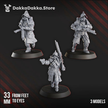 Trench Warfare Torquemadas Conquistador Heavy Support, proxy miniature, heavy weapons, 28mm heroic scale unpainted resin