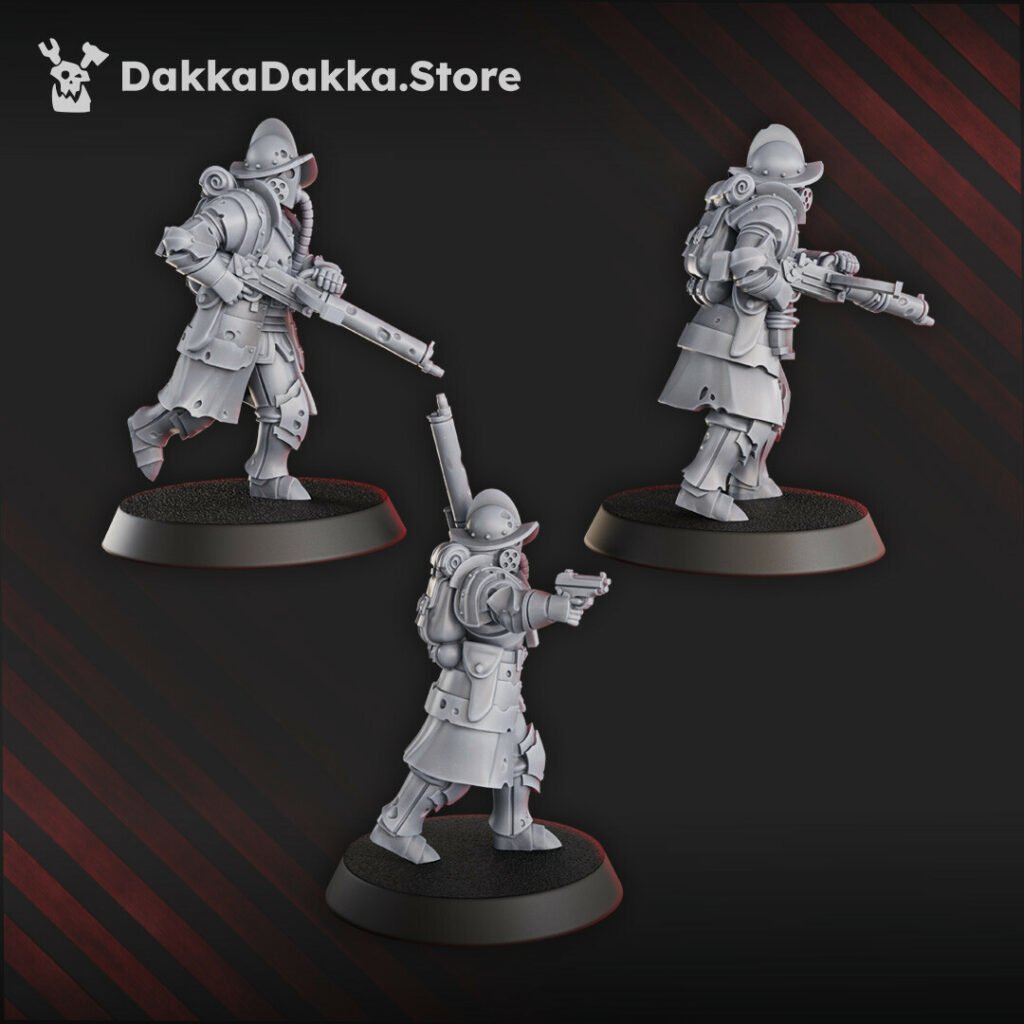 Trench Warfare Torquemadas Conquistador Heavy Support, proxy miniature, heavy weapons, 28mm heroic scale unpainted re, view 2