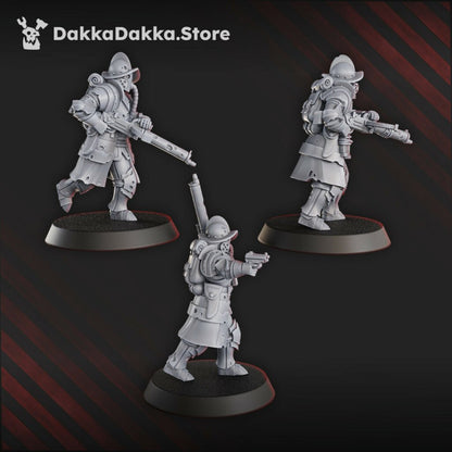 Trench Warfare Torquemadas Conquistador Heavy Support, proxy miniature, heavy weapons, 28mm heroic scale unpainted re, view 2