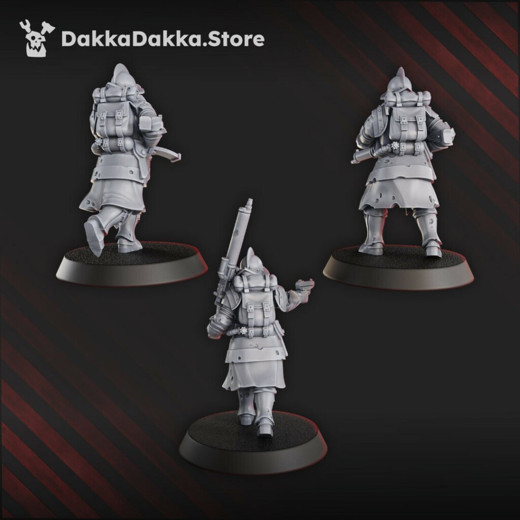 Trench Warfare Torquemadas Conquistador Heavy Support, proxy miniature, heavy weapons, 28mm heroic scale unpainted re, view 3