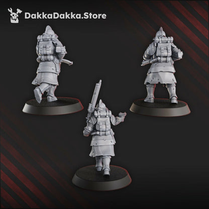 Trench Warfare Torquemadas Conquistador Heavy Support, proxy miniature, heavy weapons, 28mm heroic scale unpainted re, view 3