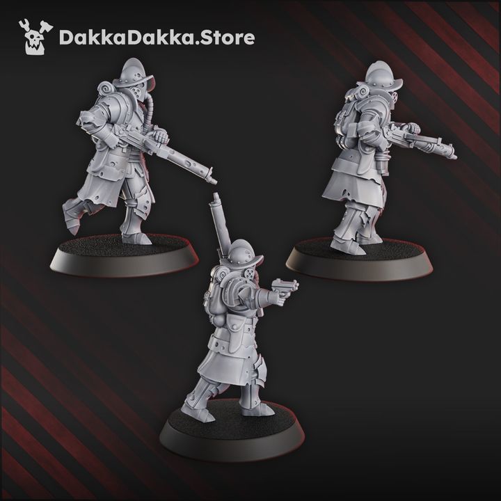 Trench Warfare Torquemadas Conquistador Heavy Support, proxy miniature, heavy weapons, 28mm heroic scale unpainted re, view 6