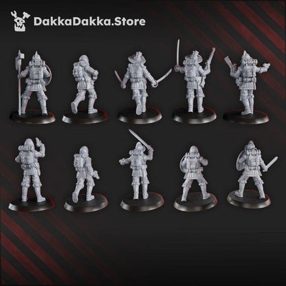 Trench Warfare Torquemadas Conquistadors, proxy miniature, 28mm heroic scale unpainted resin, view 2