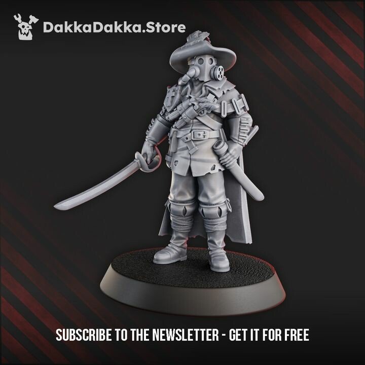 Trench Warfare Torquemadas Musketeer, proxy miniature, 28mm heroic scale unpainted resin