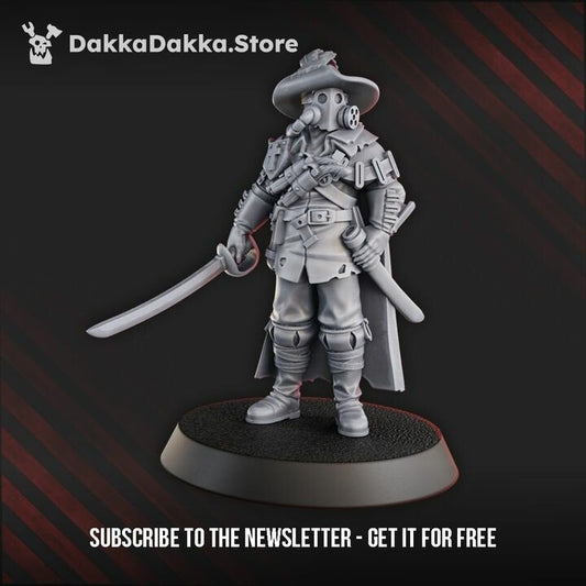 Trench Warfare Torquemadas Musketeer, proxy miniature, 28mm heroic scale unpainted resin