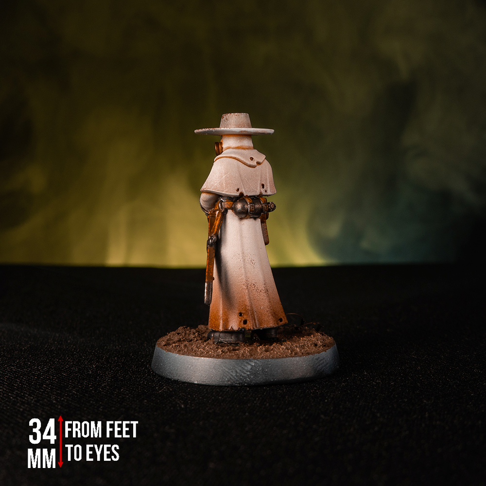 Trench Warfare Torquemadas Priest, proxy miniature, character, 28mm heroic scale unpainted resin, view 6