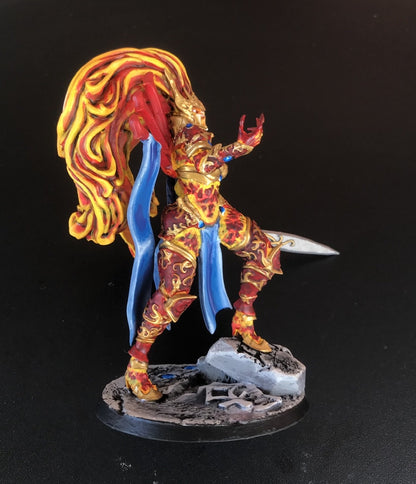 Eldar Space Elf Avatar, proxy miniature, 28mm heroic scale unpainted resin, view 3