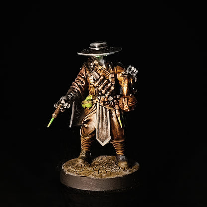 Grim Guard Plague Doctor, Imperial Army proxy miniature, infantry, 28mm heroic scale unpainted resin, view 3