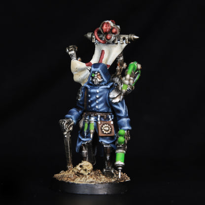 Scavenger Repair Doc, Tech Priests proxy miniature, 28mm heroic scale unpainted resin, view 5