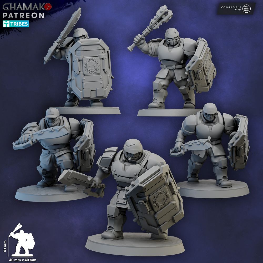 Freedom Guard Ogroid Shock Troops Close Combat, Imperial Army proxy miniature, infantry, 28mm heroic scale unpainted resin