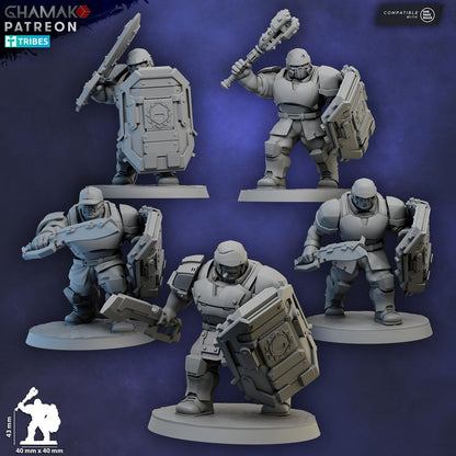 Freedom Guard Ogroid Shock Troops Close Combat, Imperial Army proxy miniature, infantry, 28mm heroic scale unpainted resin