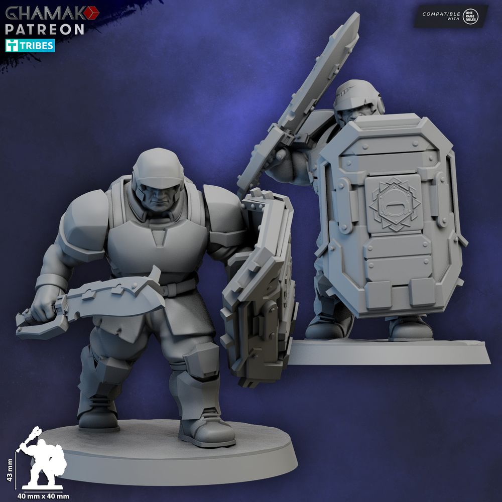 Freedom Guard Ogroid Shock Troops Close Combat, Imperial Army proxy miniature, infantry, 28mm heroic scale, view 3