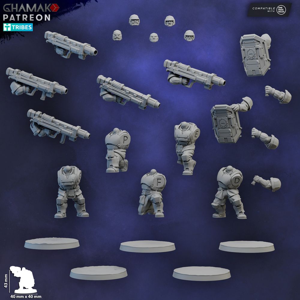 Freedom Guard Ogroid Shock Troops Missile Launcher, Imperial Army proxy miniature, artillery, 28mm heroic scale, view 4