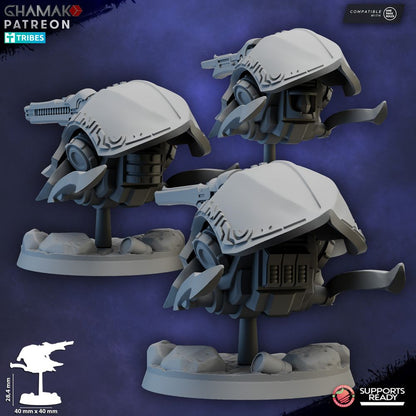 Space Elves Kythera With Clades, Eldar proxy miniature, 28mm heroic scale unpainted resin, view 3